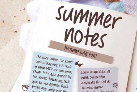 Summer Notes Font for Editorial Design
